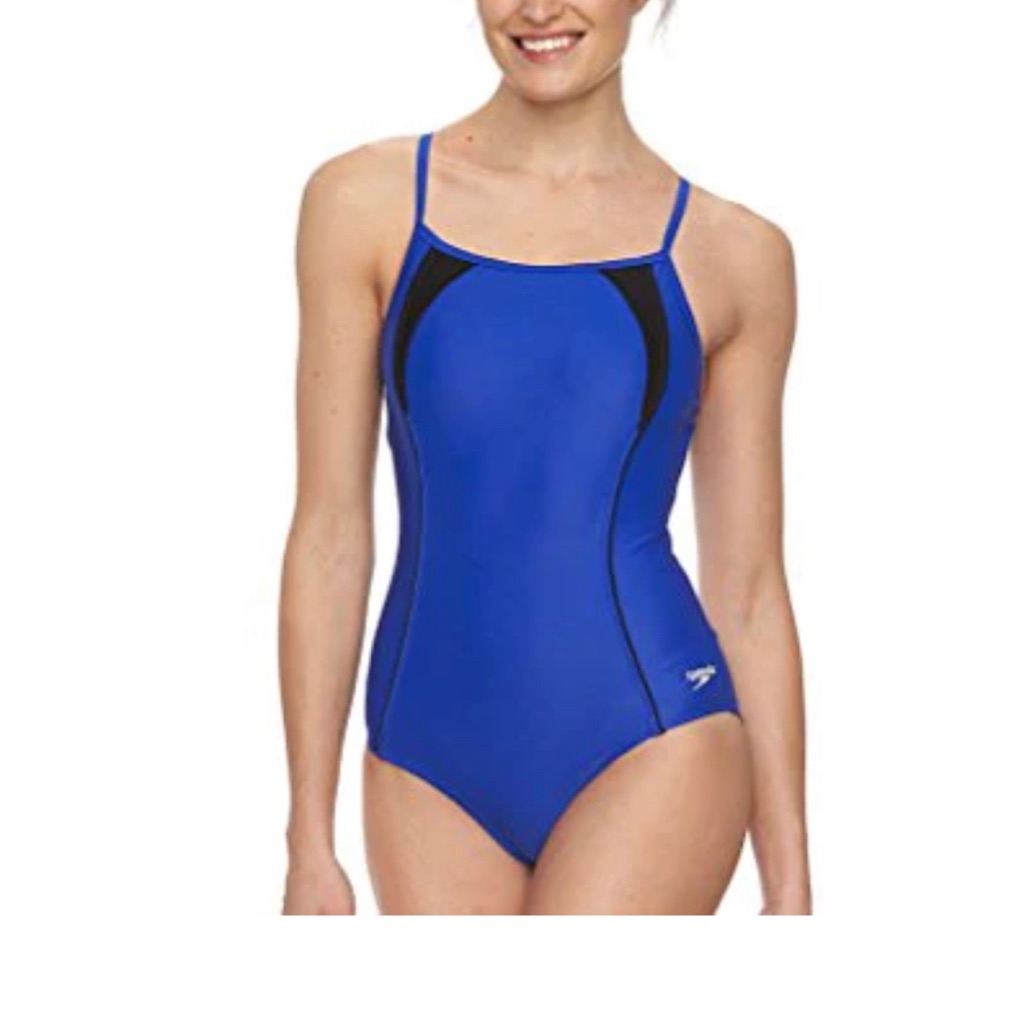 Speedo Colorblock High-Neck Swimsuit, Women’s Sz 8